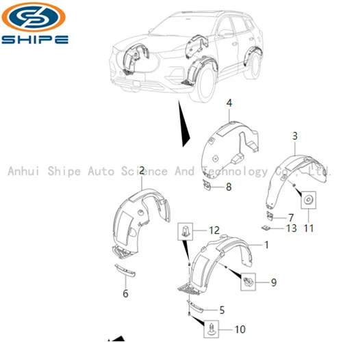 PASOS DE RUEDA Y GUARDABARROS T1A T1D T18PARA CHERY TIGGO8 TIGGO8 PRO